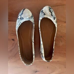 Frye Snakeskin Patterned Ballet Flats
